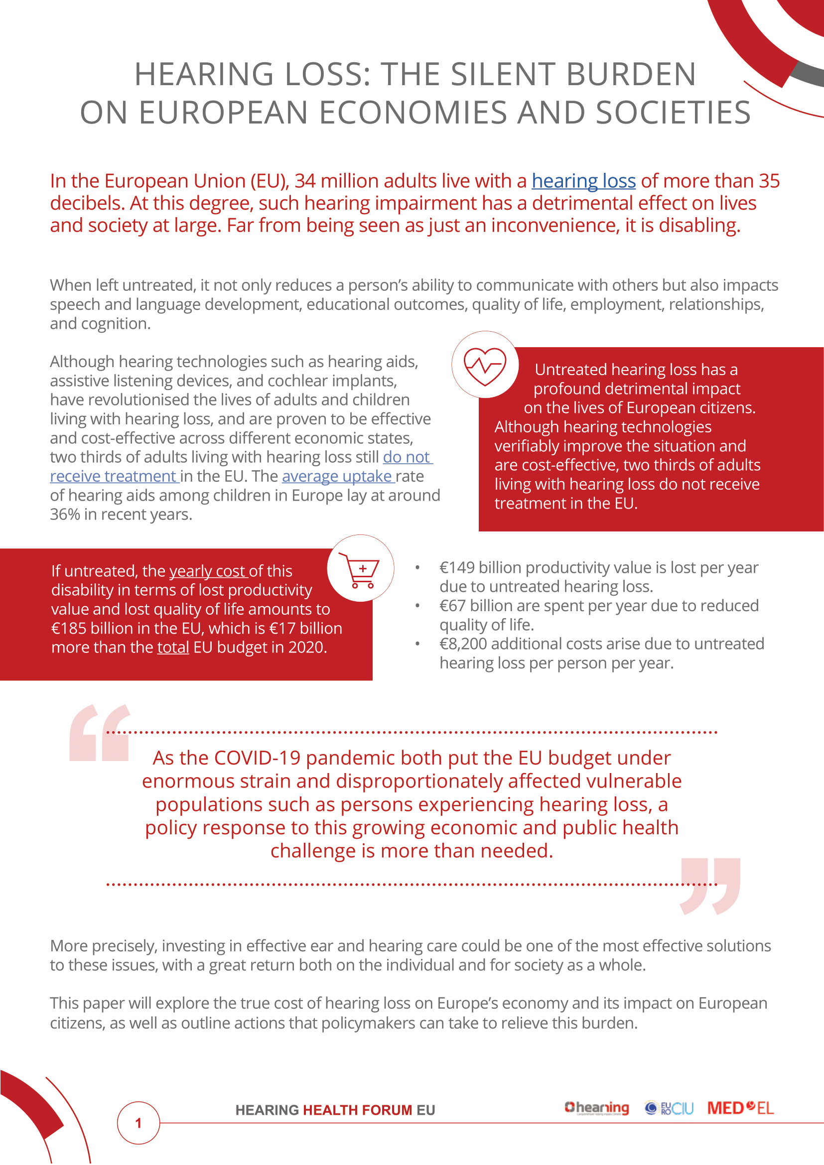 Economic Impact of Hearing Loss